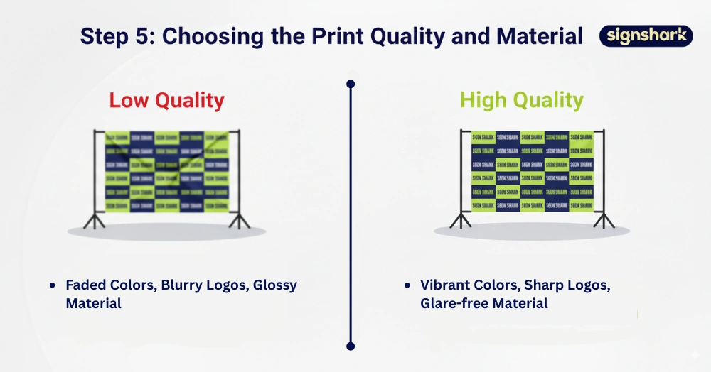 Choosing the Print Quality and Material in Step and Repeat Banner